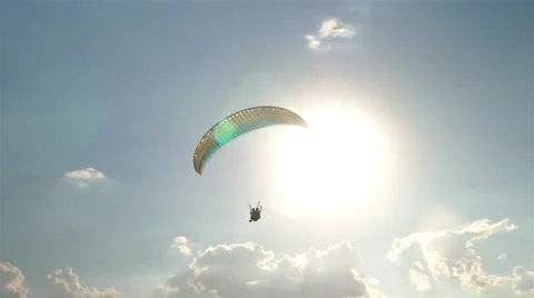 Paraglider on a background of the sun Stock Footage 67594745
