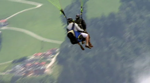 Paraglider close after start Video stock 624273