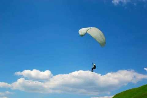Paraglider on a cloud 写真素材