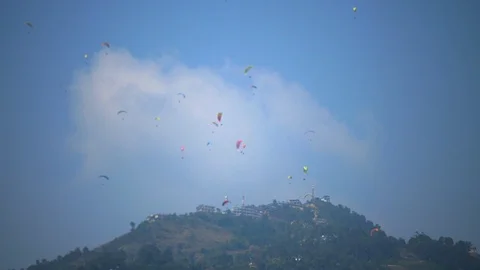 Paraglider flies Stock Footage 99957709