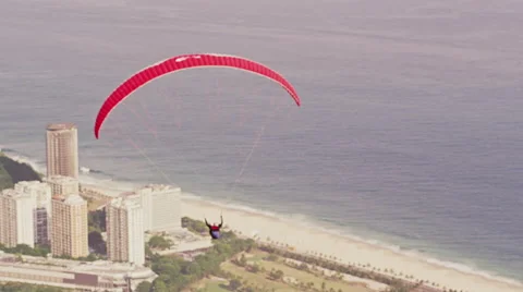Paraglider in flight Stock Footage 64865415