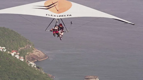 Paraglider in flight Stock Footage 64865549