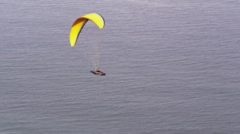 Paraglider in flight, Rio de Janeiro, Brazil Stock Footage 64865656