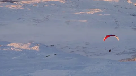 Paraglider fly in mountains Stock Footage 60771197