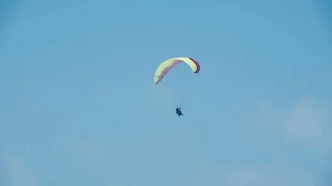 Paraglider is flying. Stock Footage 112789795