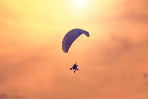 Paraglider flying Stock Photos