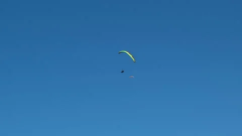 Paraglider flying in sky scape. Stock Footage 233542282
