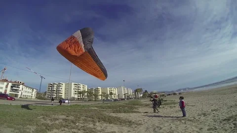 Paraglider on ground Stock-Footage 77047093