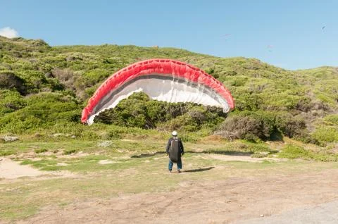 Paraglider on the ground Fotos de archivo