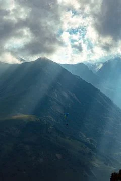 Paraglider high in the mountain Stock Photos