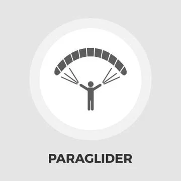Paraglider icon flat 库存插图