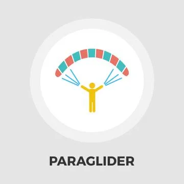 Paraglider icon flat 스톡 일러스트