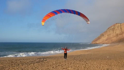 Paraglider Kiting Training Wing Video stock 104872639