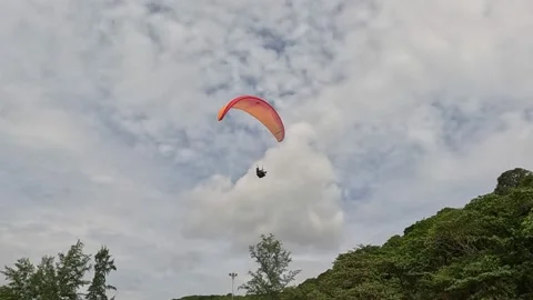 Paraglider landing Stock Footage 220323975
