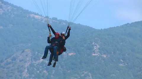 Paraglider lands Stock Footage 24169904