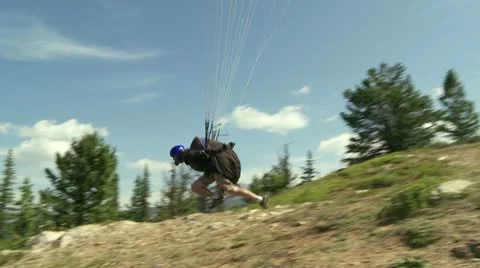 Paraglider launching 05 Video stock 11660381