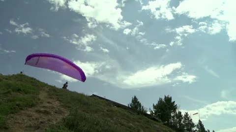 Paraglider launching 07 Stock Footage 11661490