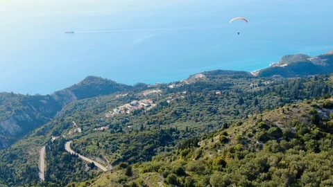Paraglider, Lefkada, Greece Stock Footage 119381485