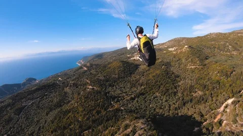 Paraglider, Lefkada, Greece Video stock 119384601