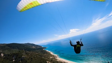 Paraglider, Lefkada, Greece Video stock 119386123