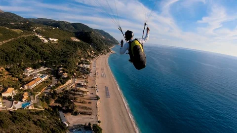 Paraglider, Lefkada, Greece Video stock 119386227