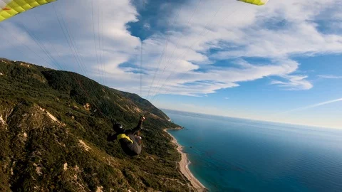 Paraglider, Lefkada, Greece Stock Footage 119386398