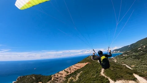 Paraglider, Lefkada, Greece Video stock 119386966