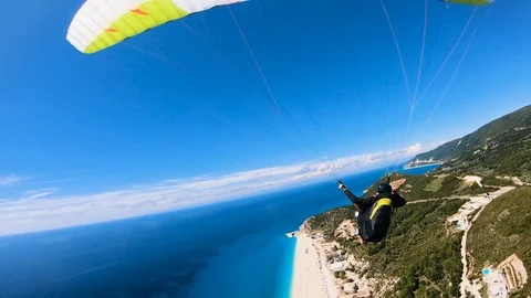 Paraglider, Lefkada, Greece Video stock 119387795