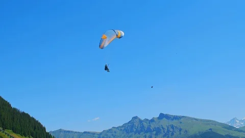 Paraglider in the Mountains Stock Footage 98425454