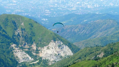 Paraglider in the mountains Video stock 321215645