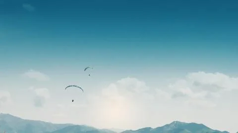 Paraglider in the mountains 写真素材