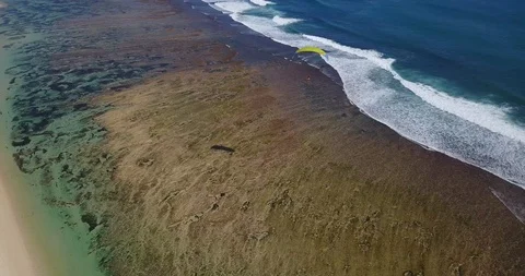Paraglider over the ocean Stock Footage 88984275