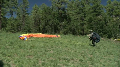 Paraglider, Parasail, Good Launch Stock Footage 837732