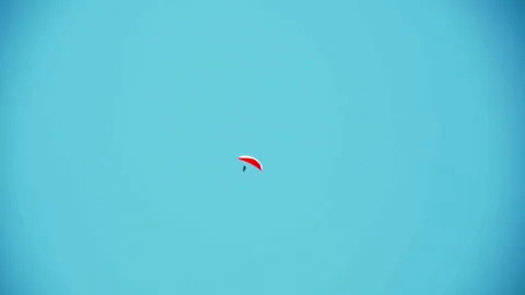Paraglider performing acrobatic tricks, spirals, and twists high in the sky. Stock Footage 302880911