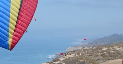 Paraglider Picking Up Wind Stock Footage 136478341
