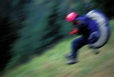 Paraglider pilot during takeoff Stock Photos