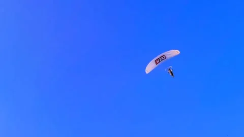 Paraglider in the sky training flight Stock Footage 241677984