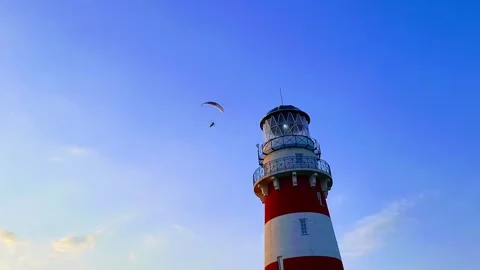 Paraglider in the sky training flight Stock Footage 241678130