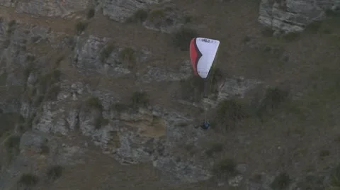 Paraglider soars higher Stock Footage 8838823