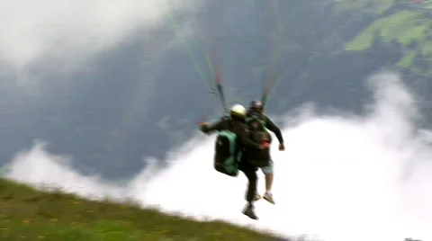 Paraglider start closeup Stock Footage 619750
