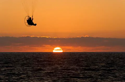Paraglider Sunset Stock Photos