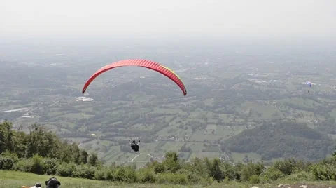 Paraglider take-off Stock Footage 65486859