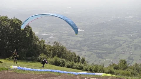 Paraglider take-off Stock Footage 65486930