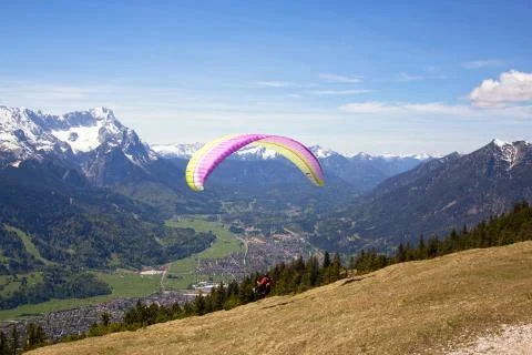 Paraglider Take Off Stock Photos