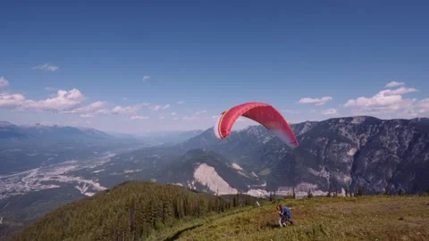 Paraglider Takeoff Mount 7 Stock Footage 310205657
