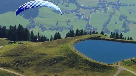 Paraglider taking off Stock-Footage 77733796