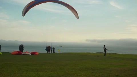 Paraglider taking off. Stock Footage 329596876