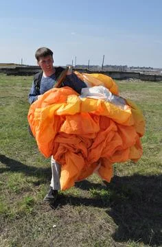 Paraglider training Fotos Stock