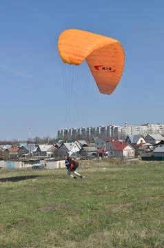 Paraglider training Foto stock