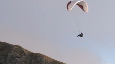 Paraglider turns Stock Footage 8838856